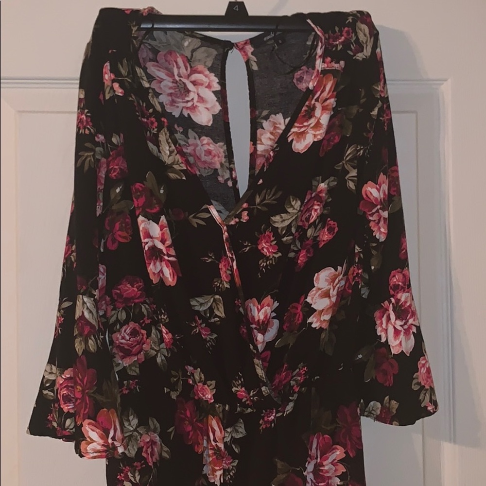 Long sleeve floral romper